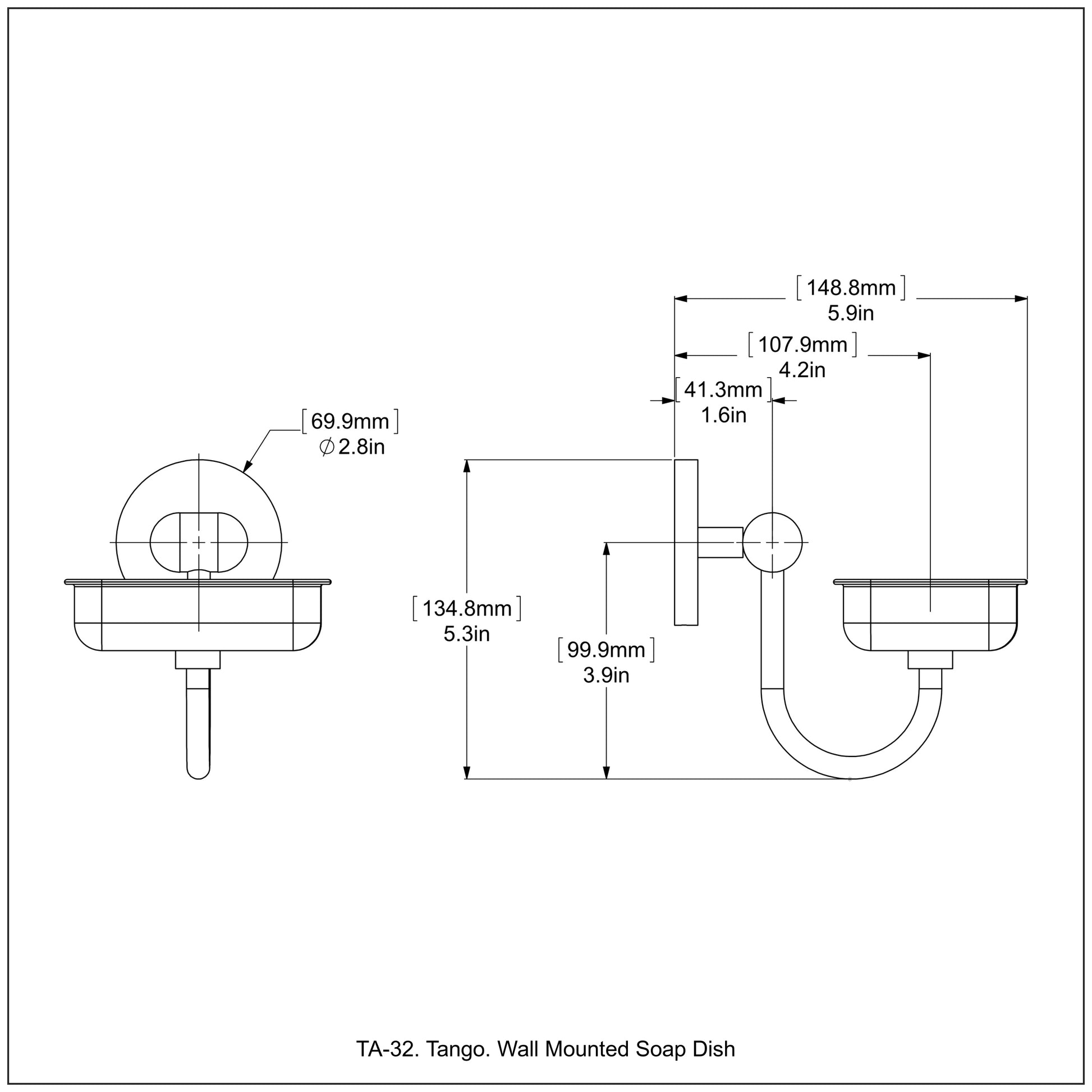 Allied Brass TA-32-WHM Tango Matte White Wall Mounted Soap Dish