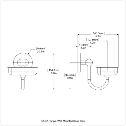 Allied Brass TA-32-WHM Tango Matte White Wall Mounted Soap Dish