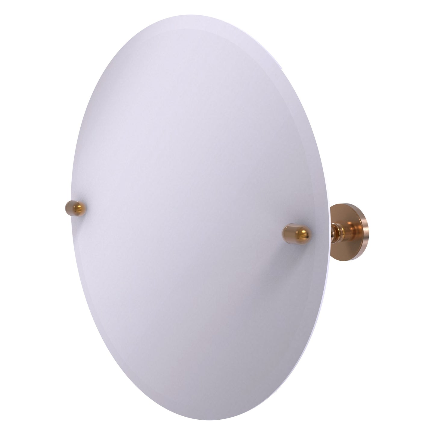 Allied Brass TA-90-BBR Tango Brushed Bronze Round Frameless Tilt Wall Mirror With Beveled Edge