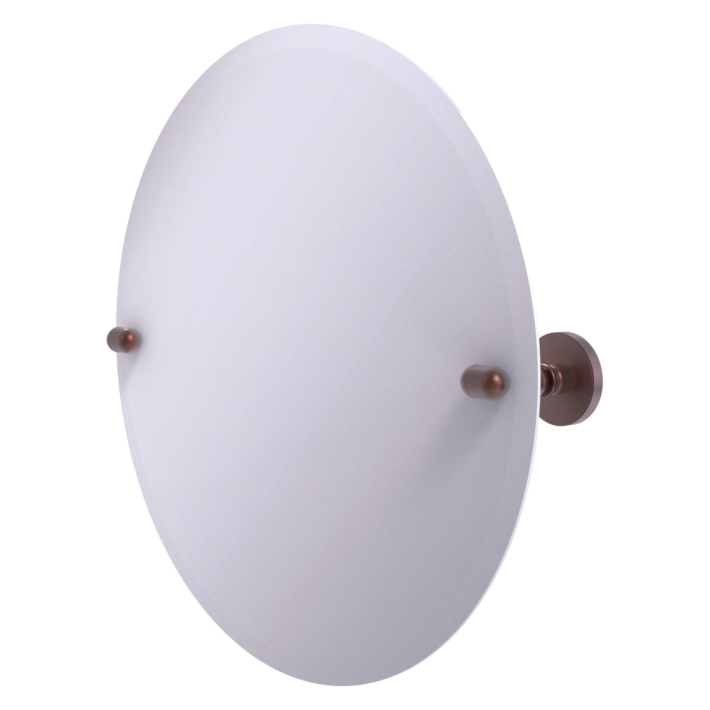 Allied Brass TA-90-CA Tango Antique Copper Round Frameless Tilt Wall Mirror With Beveled Edge