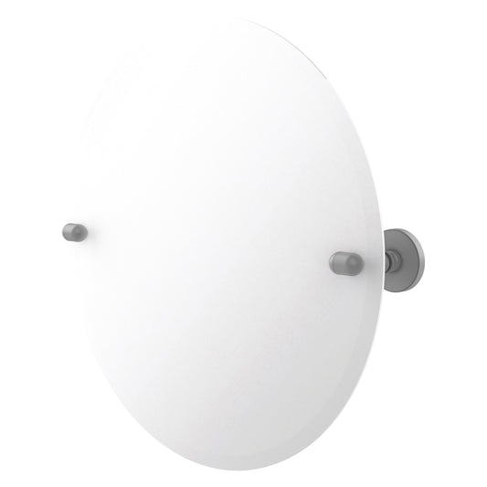 Allied Brass TA-90-GYM Tango Matte Gray Round Frameless Tilt Wall Mirror With Beveled Edge