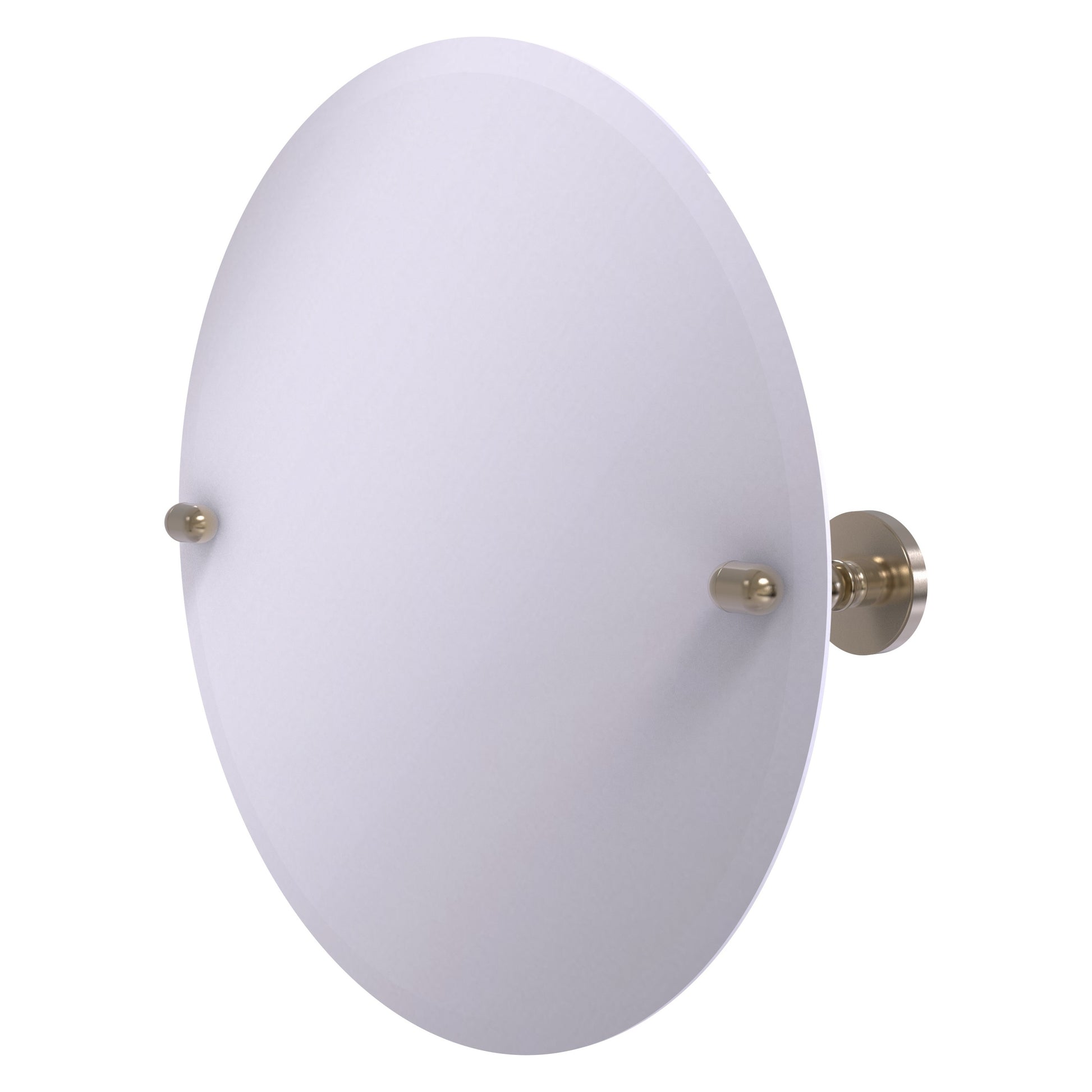 Allied Brass TA-90-PEW Tango Antique Pewter Round Frameless Tilt Wall Mirror With Beveled Edge