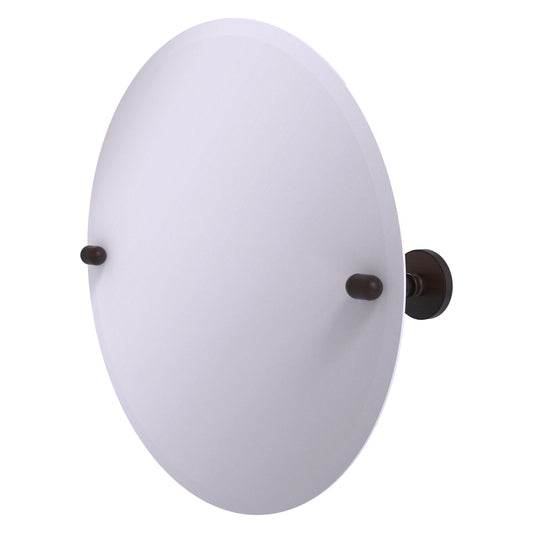 Allied Brass TA-90-VB Tango Venetian Bronze Round Frameless Tilt Wall Mirror With Beveled Edge