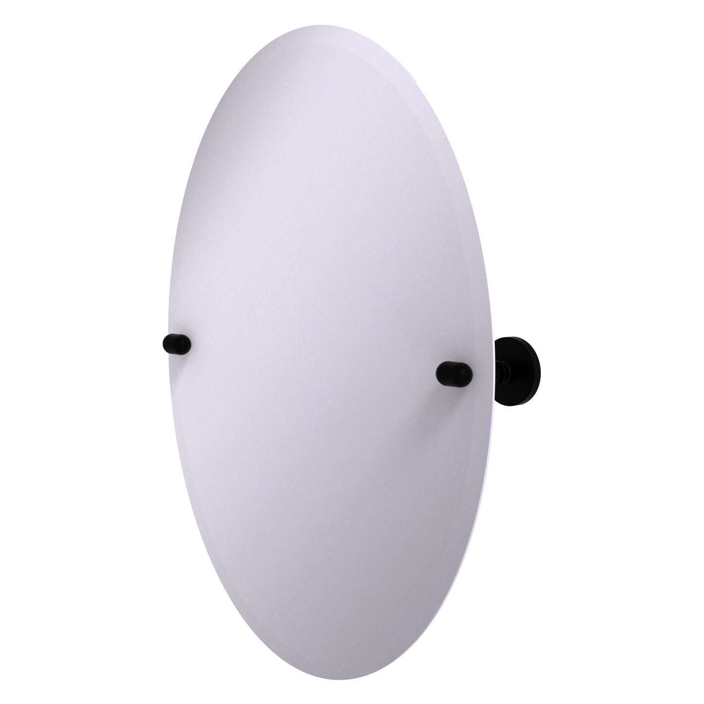 Allied Brass TA-91-BKM Tango Matte Black Oval Frameless Tilt Wall Mirror With Beveled Edge