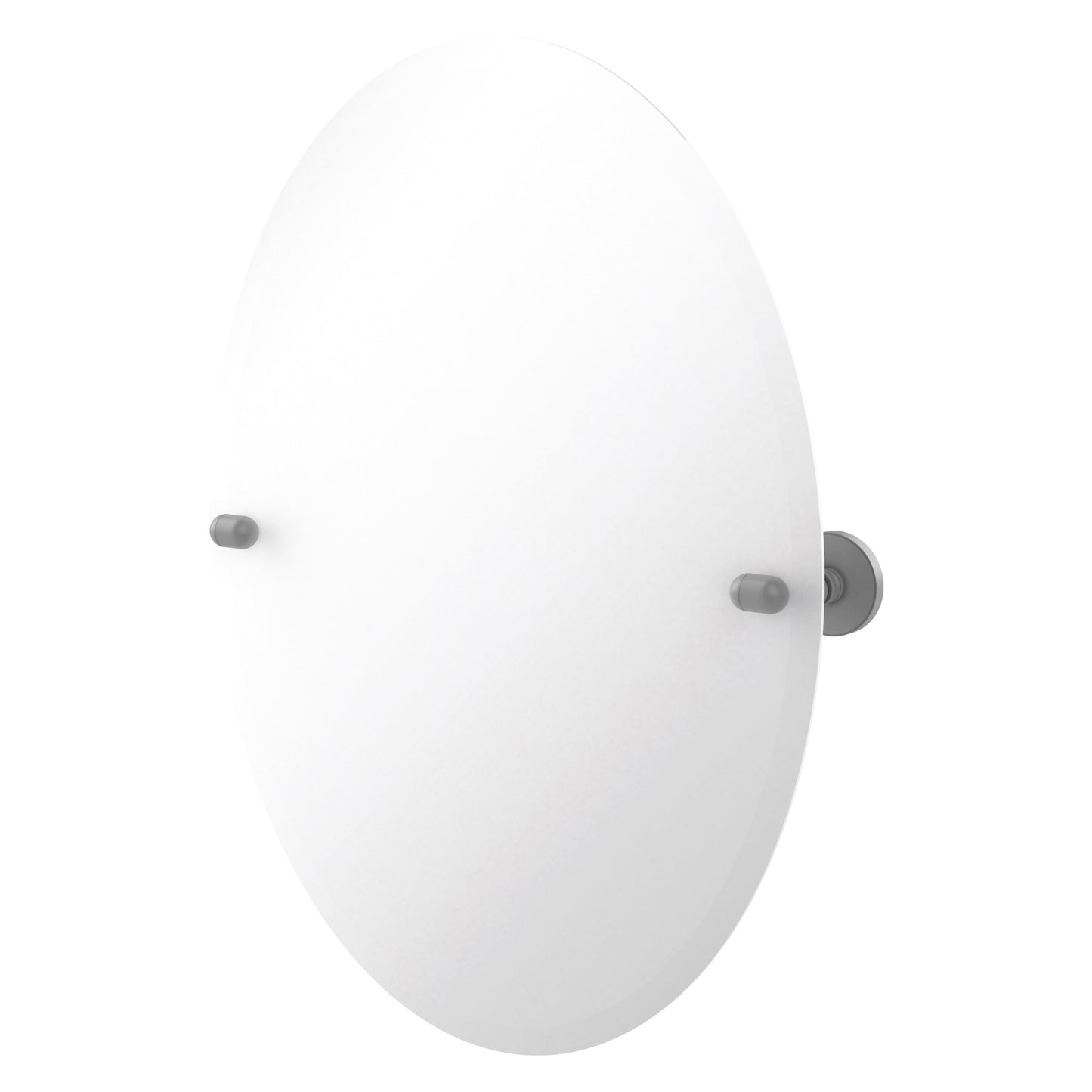 Allied Brass TA-91-GYM Tango Matte Gray Oval Frameless Tilt Wall Mirror With Beveled Edge