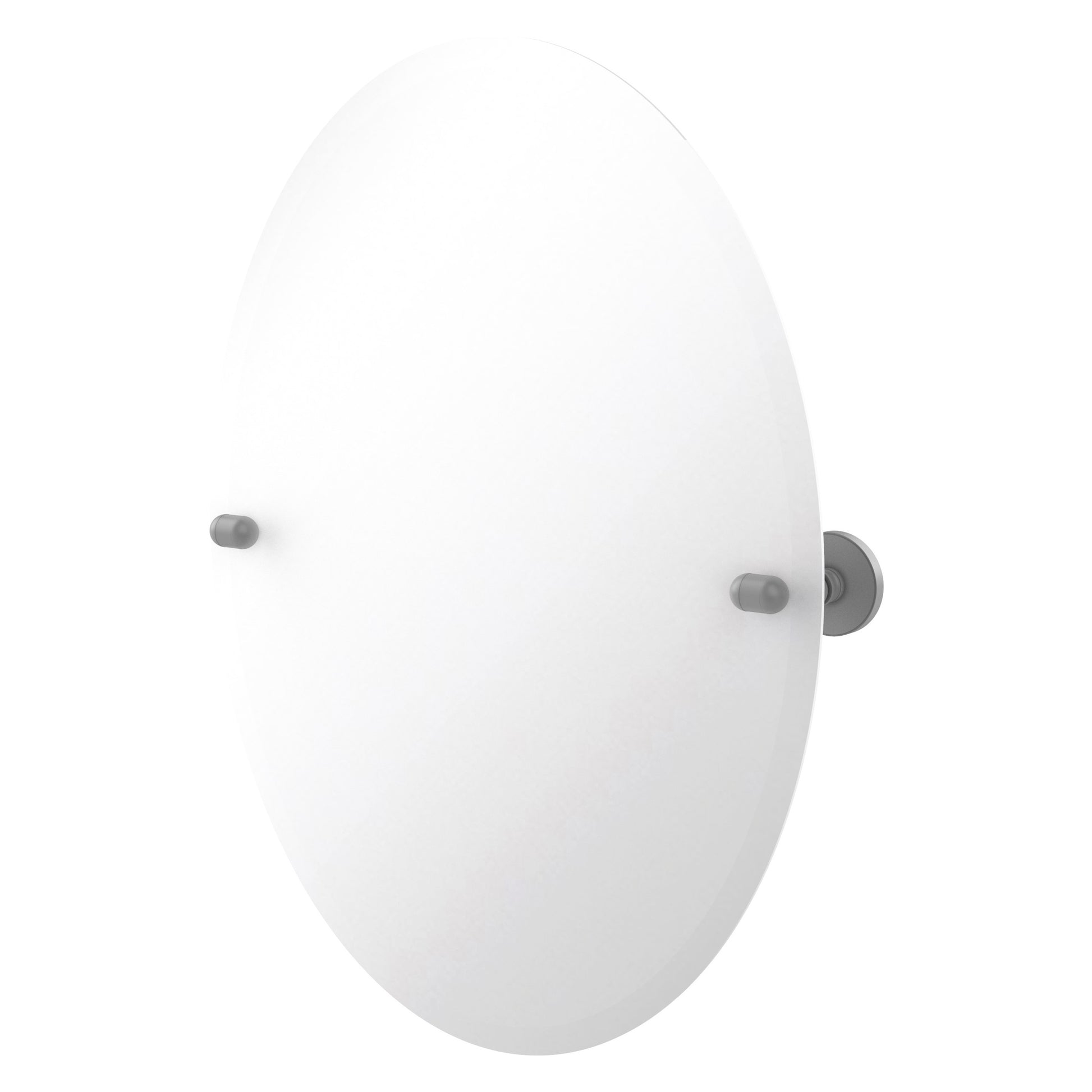 Allied Brass TA-91-GYM Tango Matte Gray Oval Frameless Tilt Wall Mirror With Beveled Edge