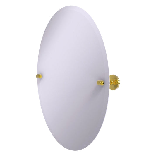 Allied Brass TA-91-PB Tango Polished Brass Oval Frameless Tilt Wall Mirror With Beveled Edge