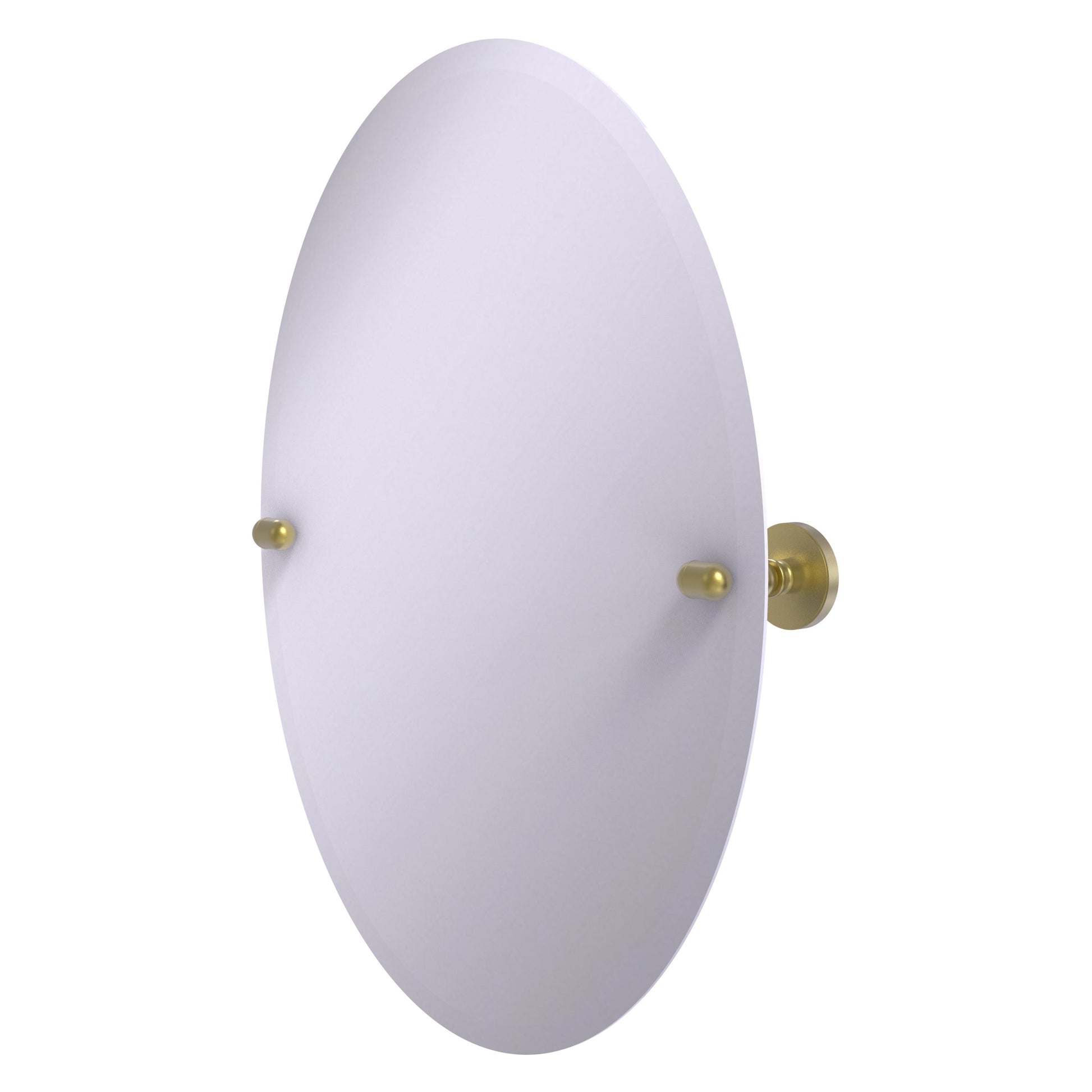 Allied Brass TA-91-SBR Tango Satin Brass Oval Frameless Tilt Wall Mirror With Beveled Edge