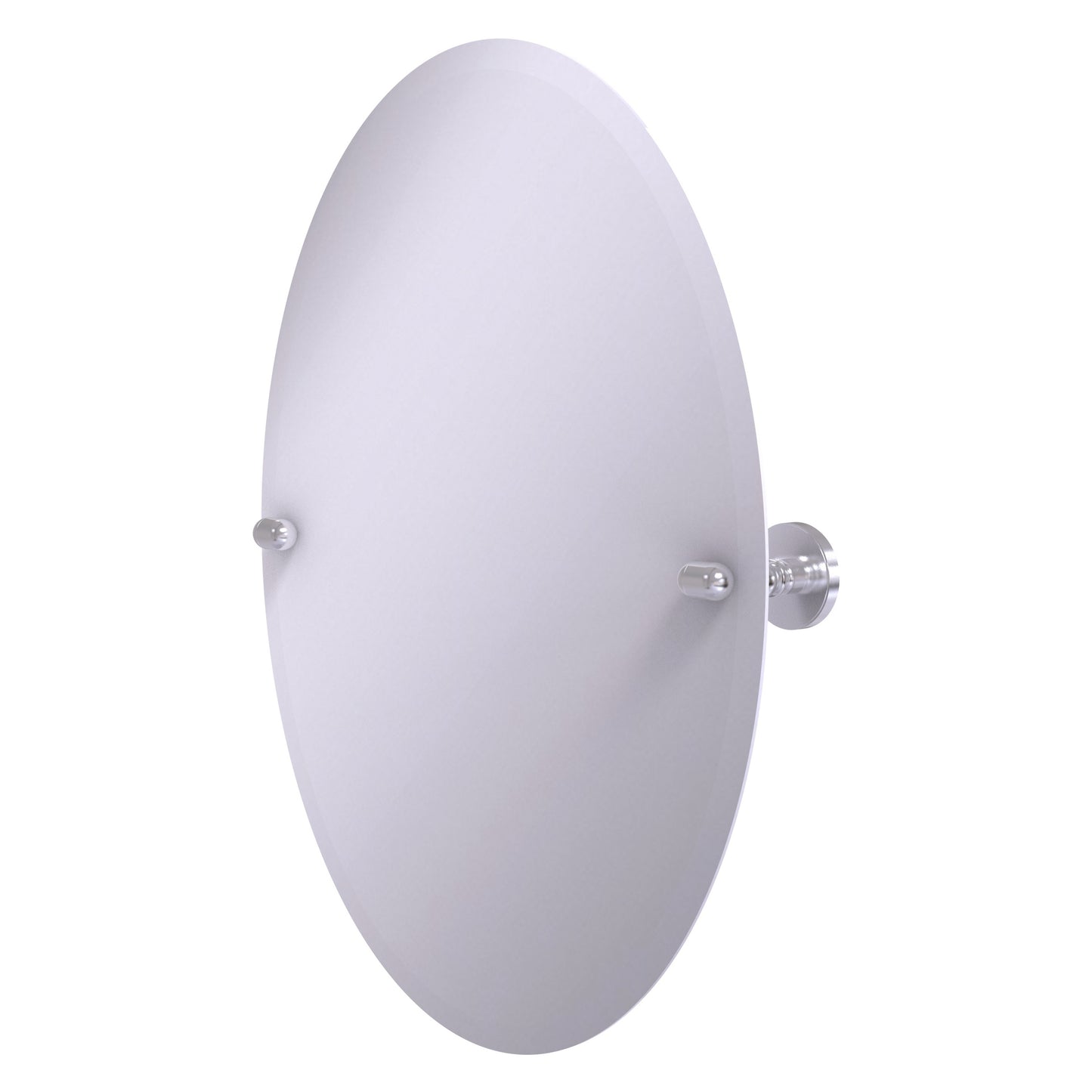 Allied Brass TA-91-SCH Tango Satin Chrome Oval Frameless Tilt Wall Mirror With Beveled Edge