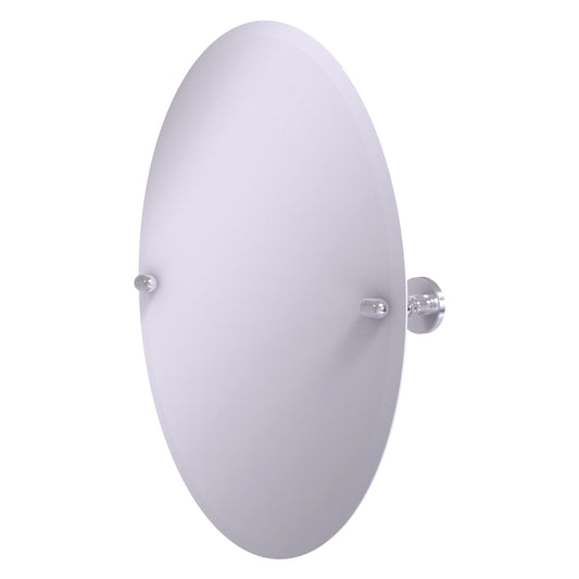 Allied Brass TA-91-SCH Tango Satin Chrome Oval Frameless Tilt Wall Mirror With Beveled Edge