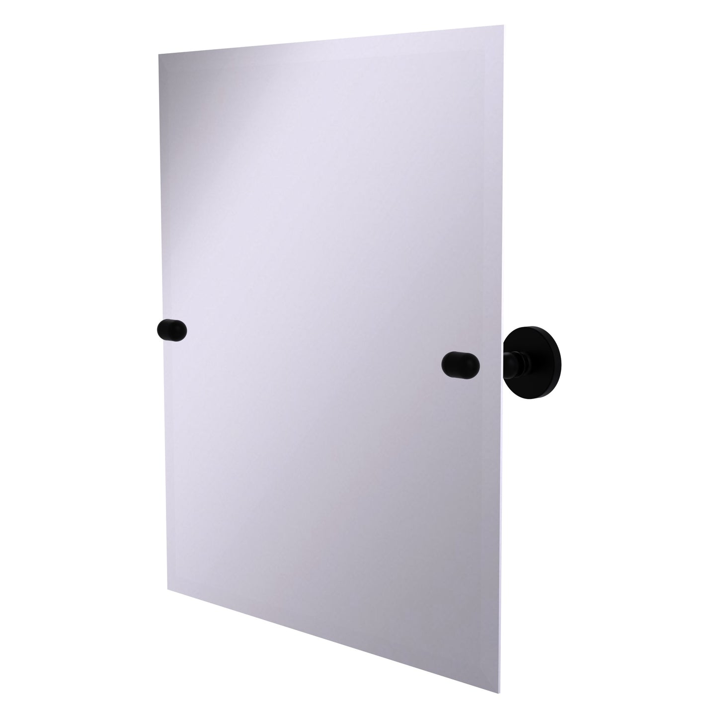 Allied Brass TA-92-BKM Tango Matte Black Rectangular Frameless Tilt Wall Mirror With Beveled Edge