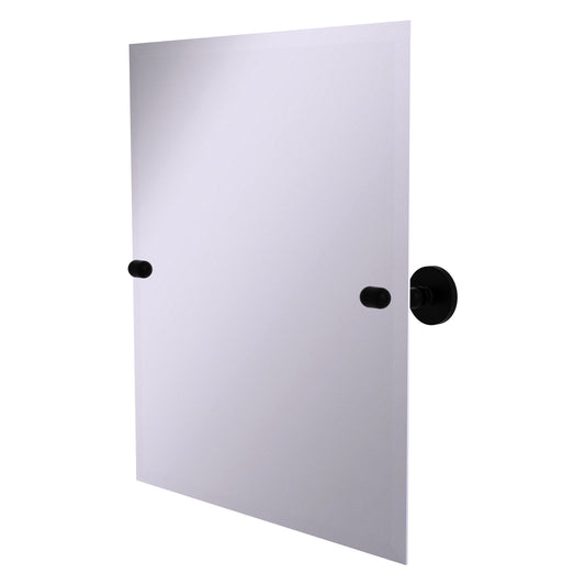 Allied Brass TA-92-BKM Tango Matte Black Rectangular Frameless Tilt Wall Mirror With Beveled Edge