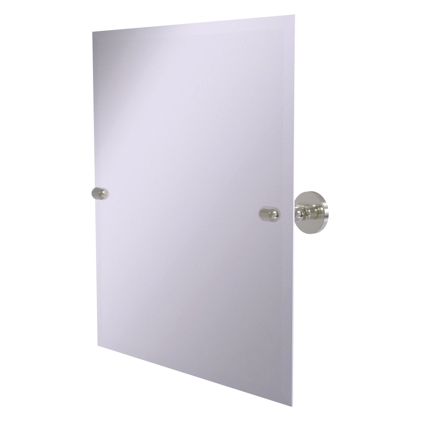 Allied Brass TA-92-SN Tango Satin Nickel Rectangular Frameless Tilt Wall Mirror With Beveled Edge