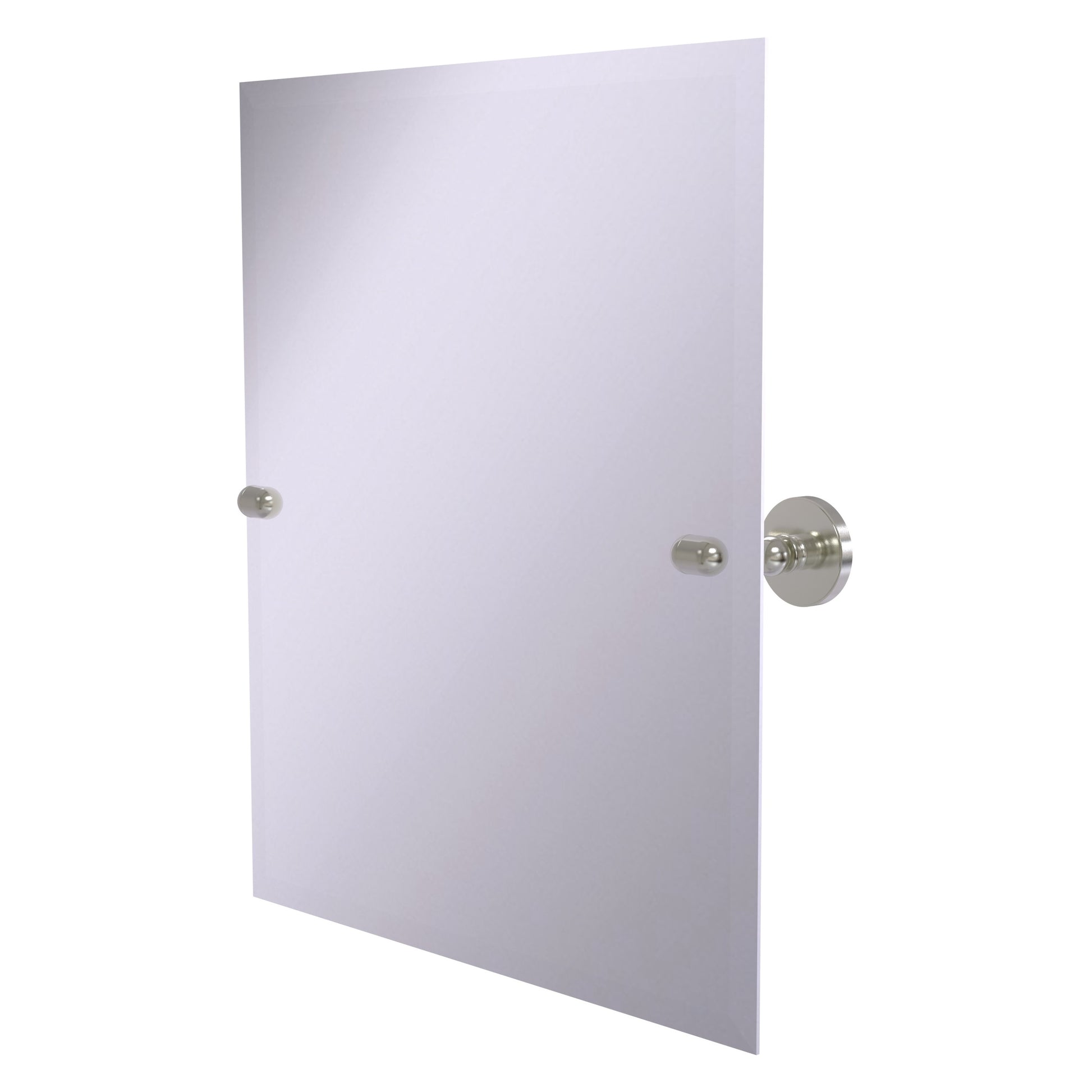 Allied Brass TA-92-SN Tango Satin Nickel Rectangular Frameless Tilt Wall Mirror With Beveled Edge