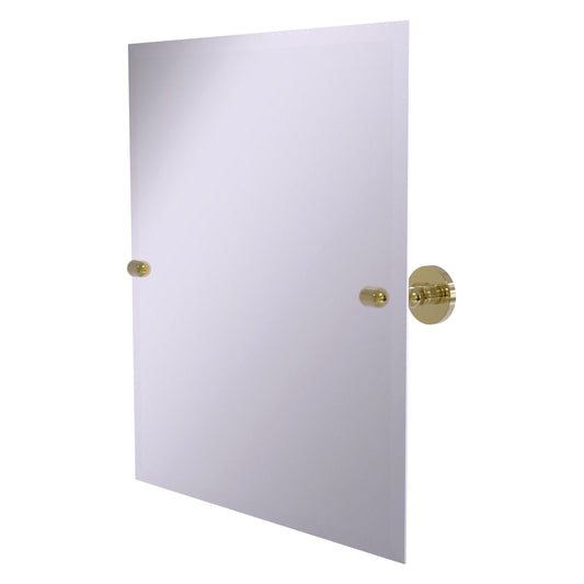 Allied Brass TA-92-UNL Tango Unlacquered Brass Rectangular Frameless Tilt Wall Mirror With Beveled Edge