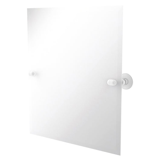 Allied Brass TA-92-WHM Tango Matte White Rectangular Frameless Tilt Wall Mirror With Beveled Edge