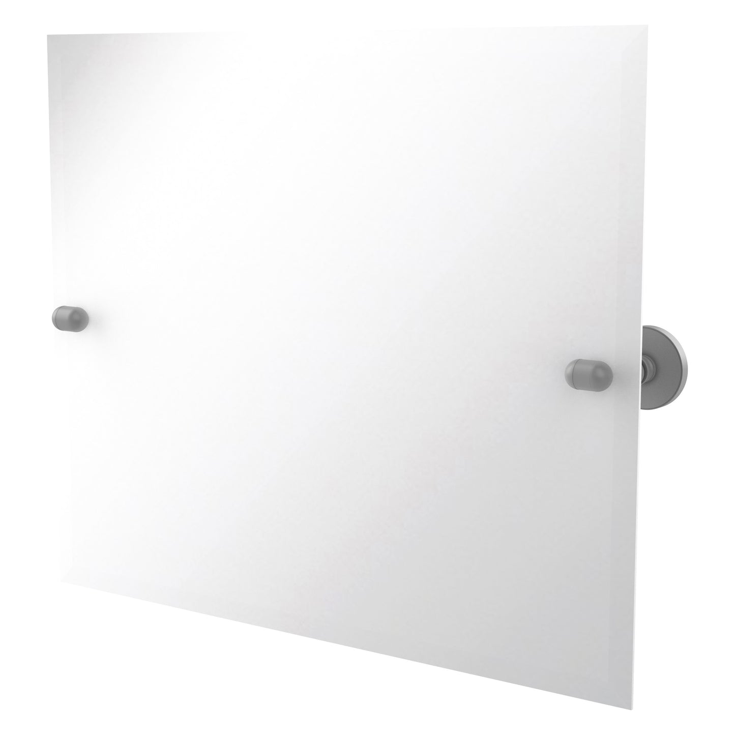 Allied Brass TA-93-GYM Tango Matte Gray Rectangular Landscape Frameless Tilt Wall Mirror With Beveled Edge