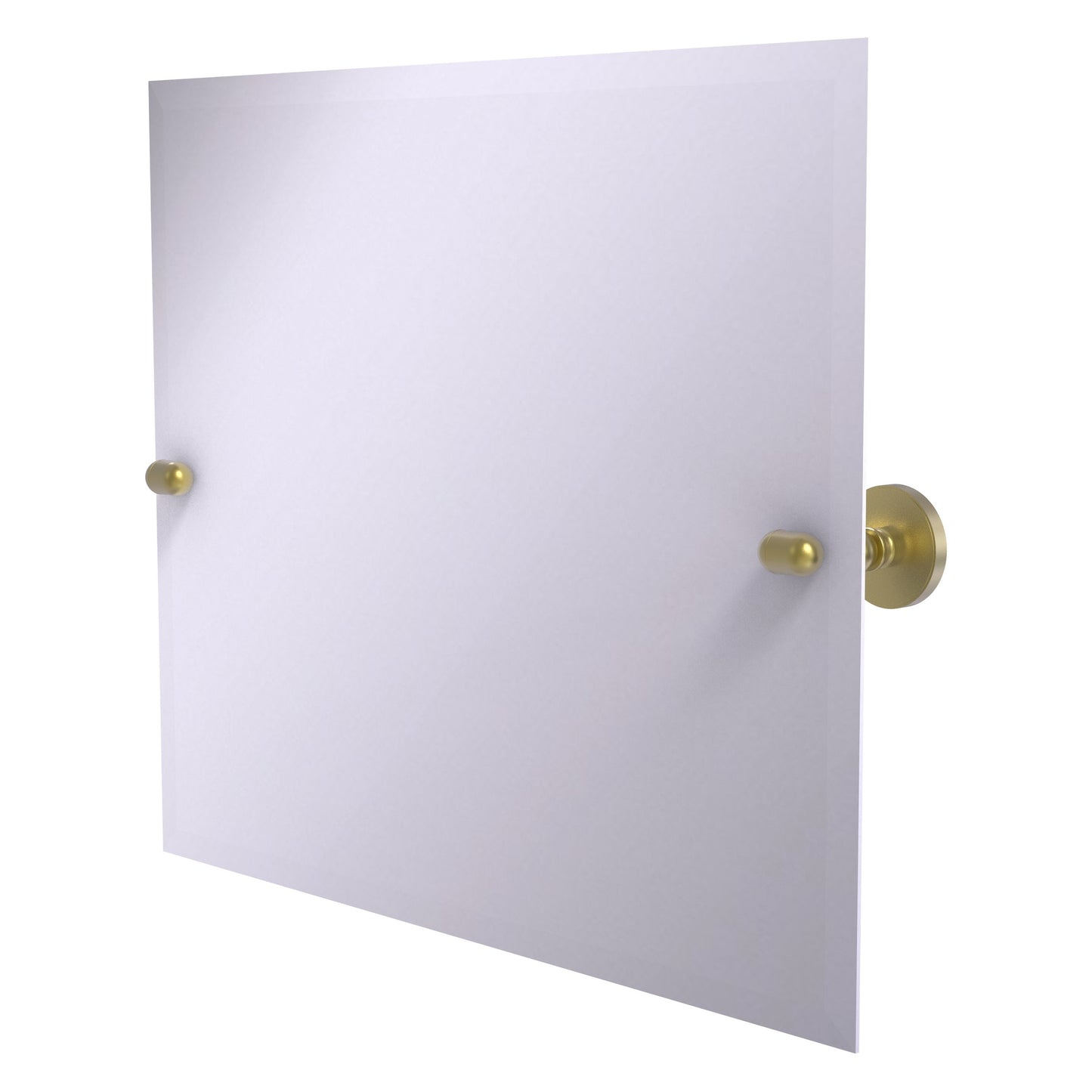 Allied Brass TA-93-SBR Tango Satin Brass Rectangular Landscape Frameless Tilt Wall Mirror With Beveled Edge
