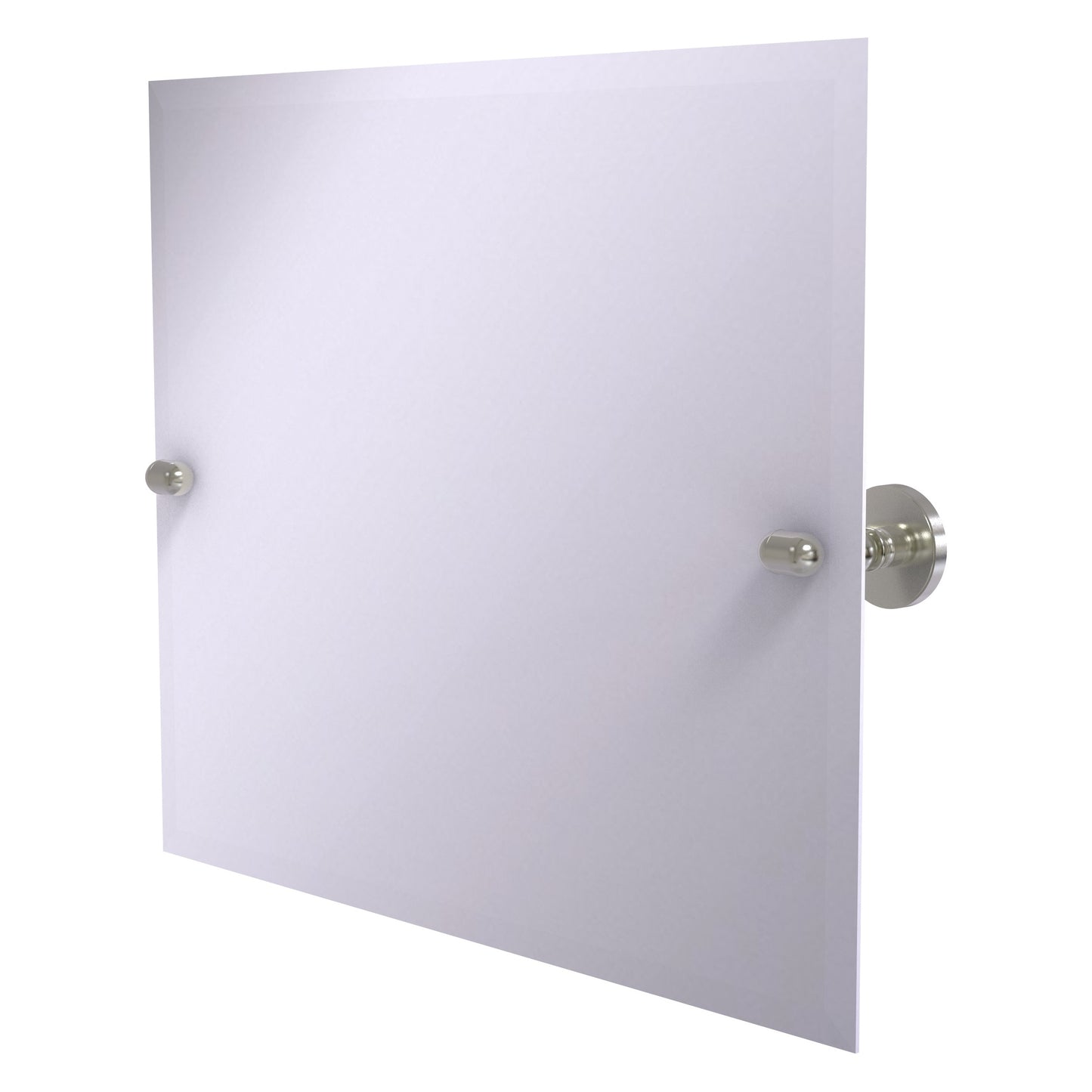 Allied Brass TA-93-SN Tango Satin Nickel Rectangular Landscape Frameless Tilt Wall Mirror With Beveled Edge