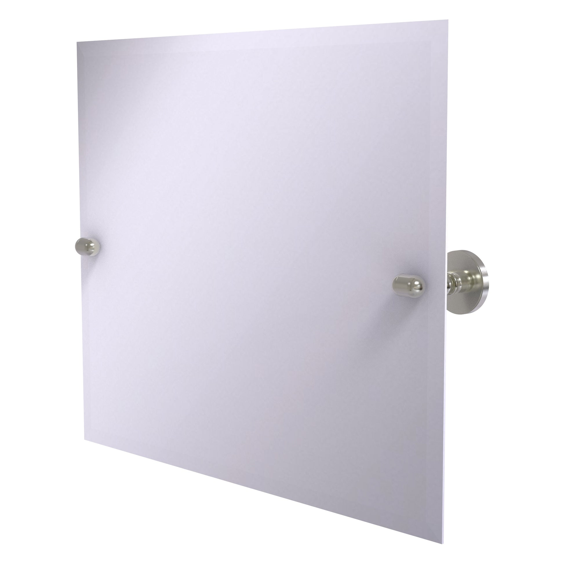 Allied Brass TA-93-SN Tango Satin Nickel Rectangular Landscape Frameless Tilt Wall Mirror With Beveled Edge