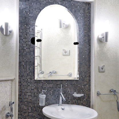 Allied Brass TA-94-BKM Tango Matte Black Arched Top Tilt Wall Mirror With Beveled Edge