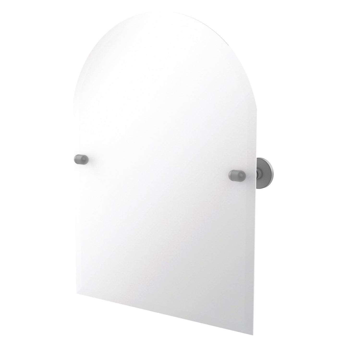 Allied Brass TA-94-GYM Tango Matte Gray Arched Top Tilt Wall Mirror With Beveled Edge