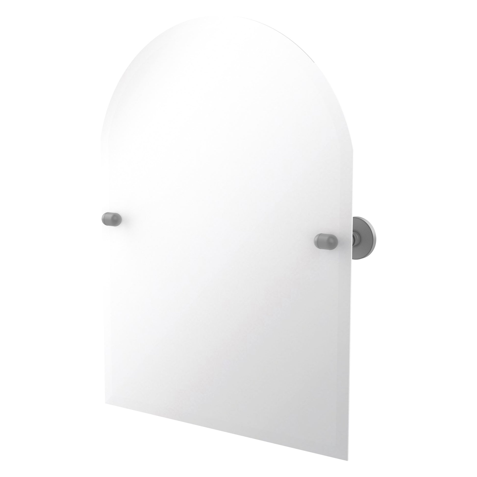 Allied Brass TA-94-GYM Tango Matte Gray Arched Top Tilt Wall Mirror With Beveled Edge