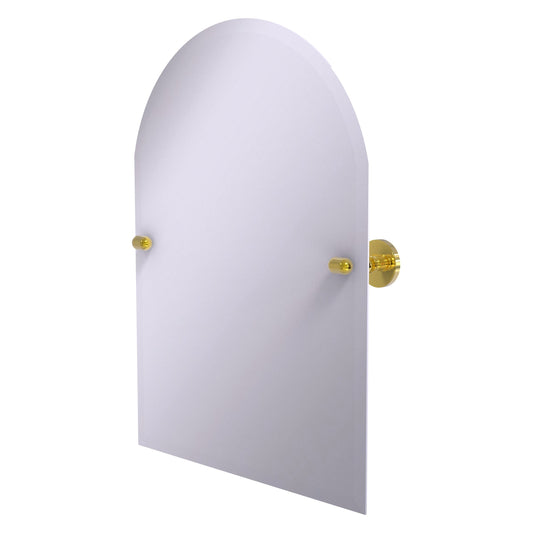 Allied Brass TA-94-PB Tango Polished Brass Arched Top Tilt Wall Mirror With Beveled Edge