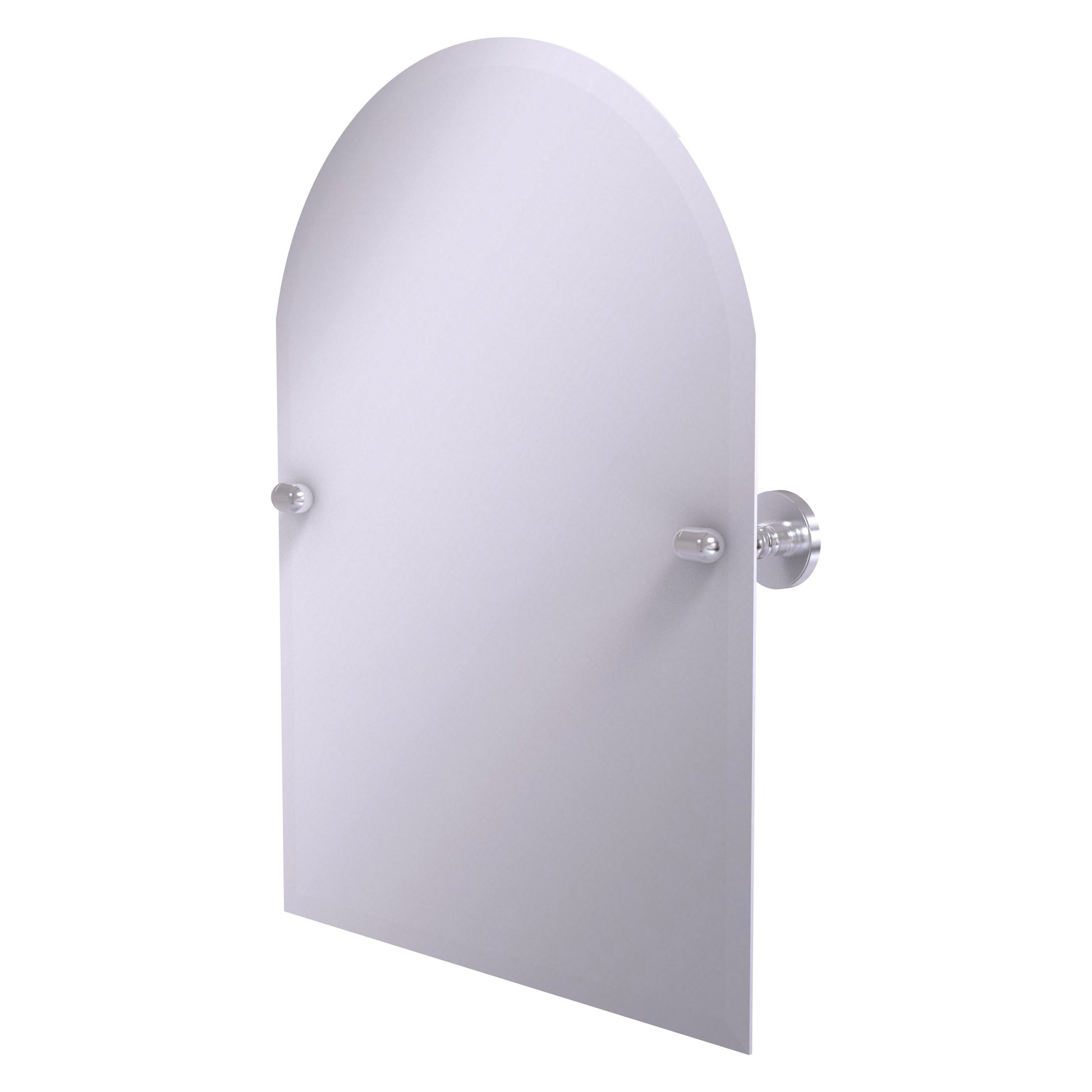 Allied Brass TA-94-SCH Tango Satin Chrome Arched Top Tilt Wall Mirror With Beveled Edge