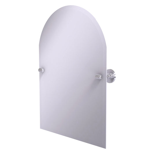 Allied Brass TA-94-SCH Tango Satin Chrome Arched Top Tilt Wall Mirror With Beveled Edge