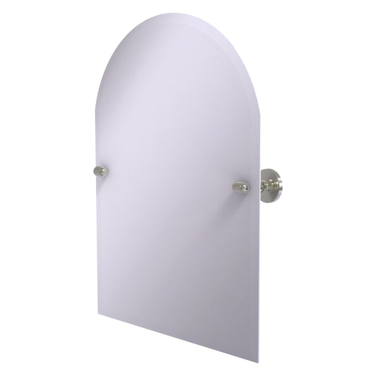 Allied Brass TA-94-SN Tango Satin Nickel Arched Top Tilt Wall Mirror With Beveled Edge