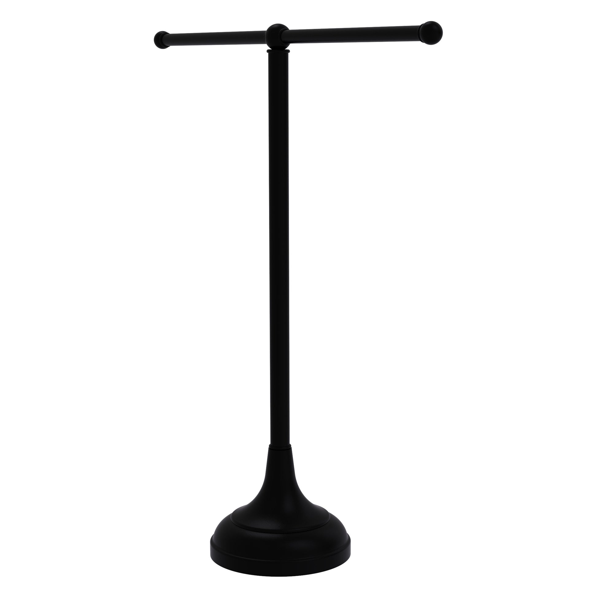 Allied Brass TB-10-BKM 2-Arm Matte Black Freestanding Vanity Top Guest Towel Holder
