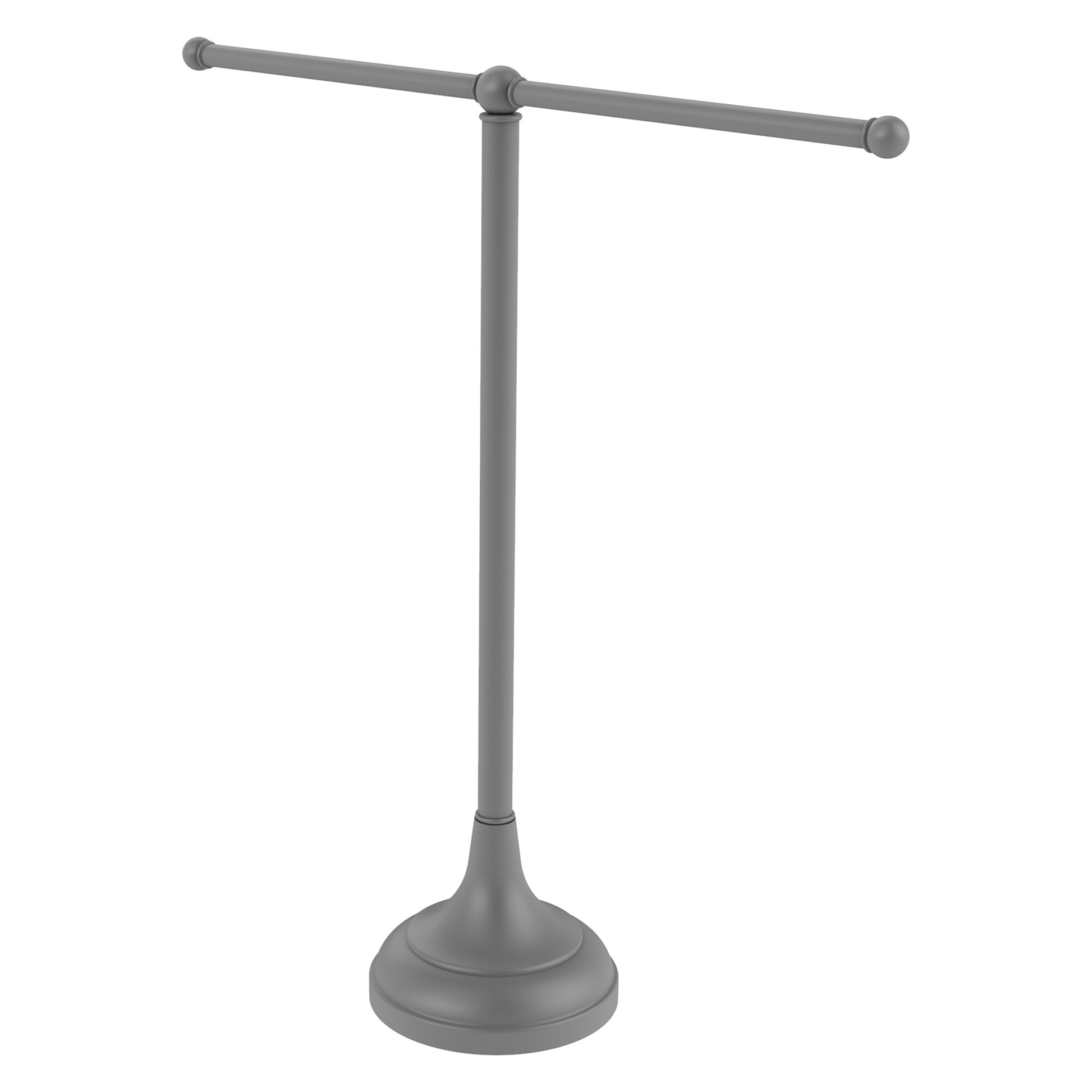 Allied Brass TB-10-GYM 2-Arm Matte Gray Freestanding Vanity Top Guest Towel Holder