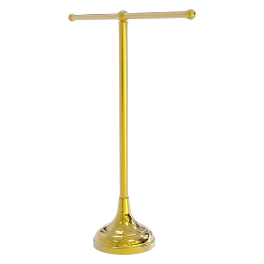 Allied Brass TB-10-PB 2-Arm Polished Brass Freestanding Vanity Top Guest Towel Holder