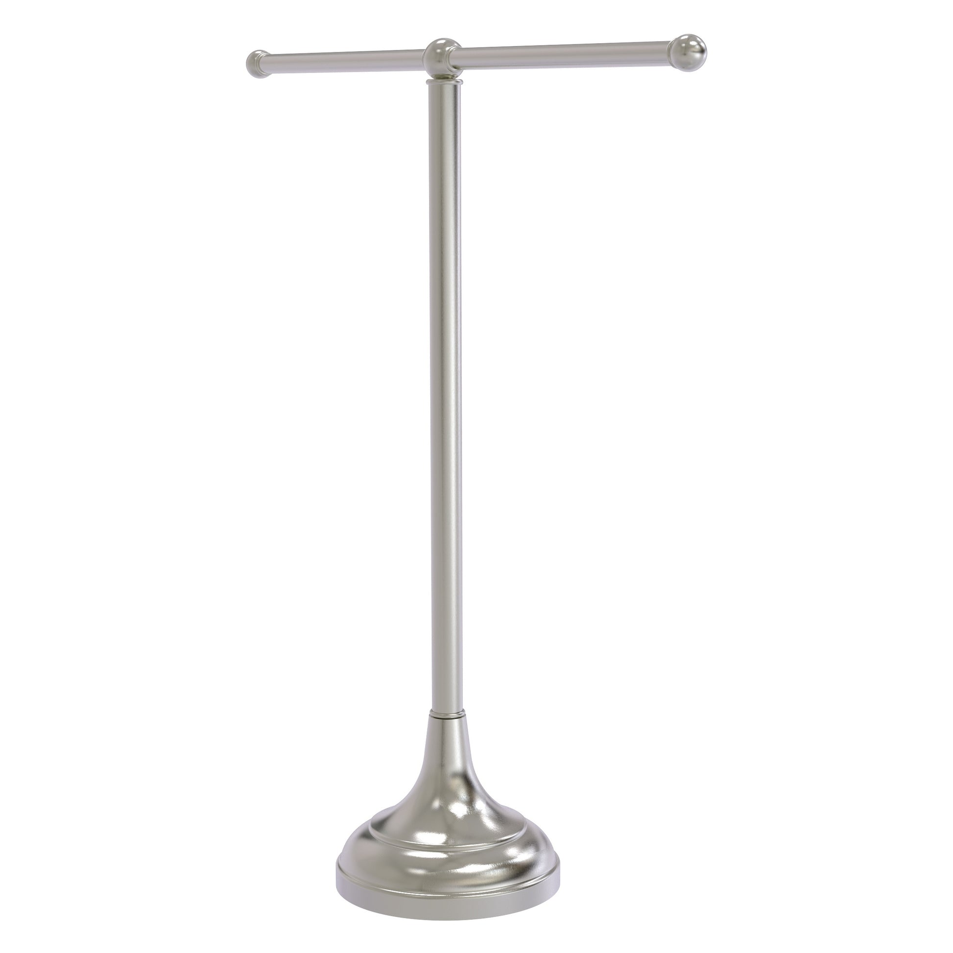 Allied Brass TB-10-SN 2-Arm Satin Nickel Freestanding Vanity Top Guest Towel Holder