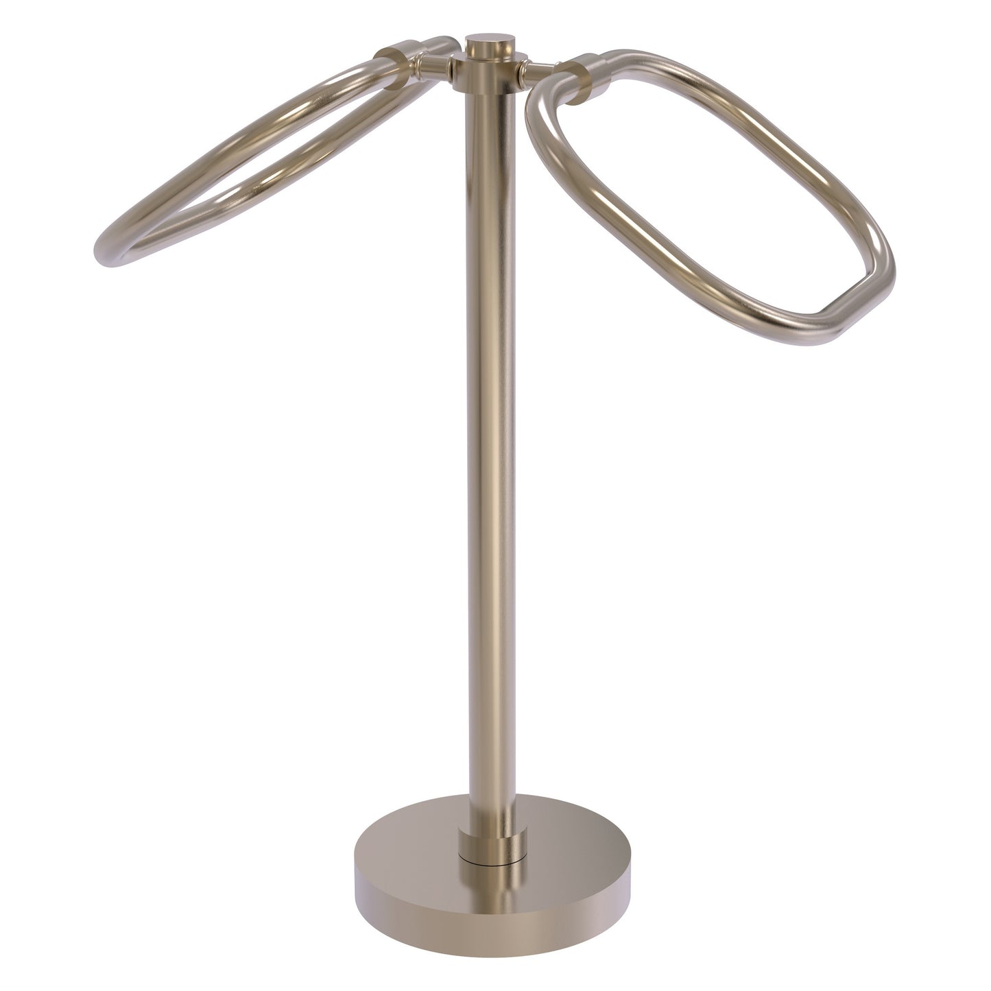 Allied Brass TB-20-PEW 2-Ring Antique Pewter Oval Guest Towel Holder