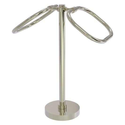 Allied Brass TB-20-PNI 2-Ring Polished Nickel Oval Guest Towel Holder