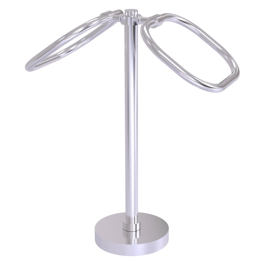 Allied Brass TB-20-SCH 2-Ring Satin Chrome Oval Guest Towel Holder