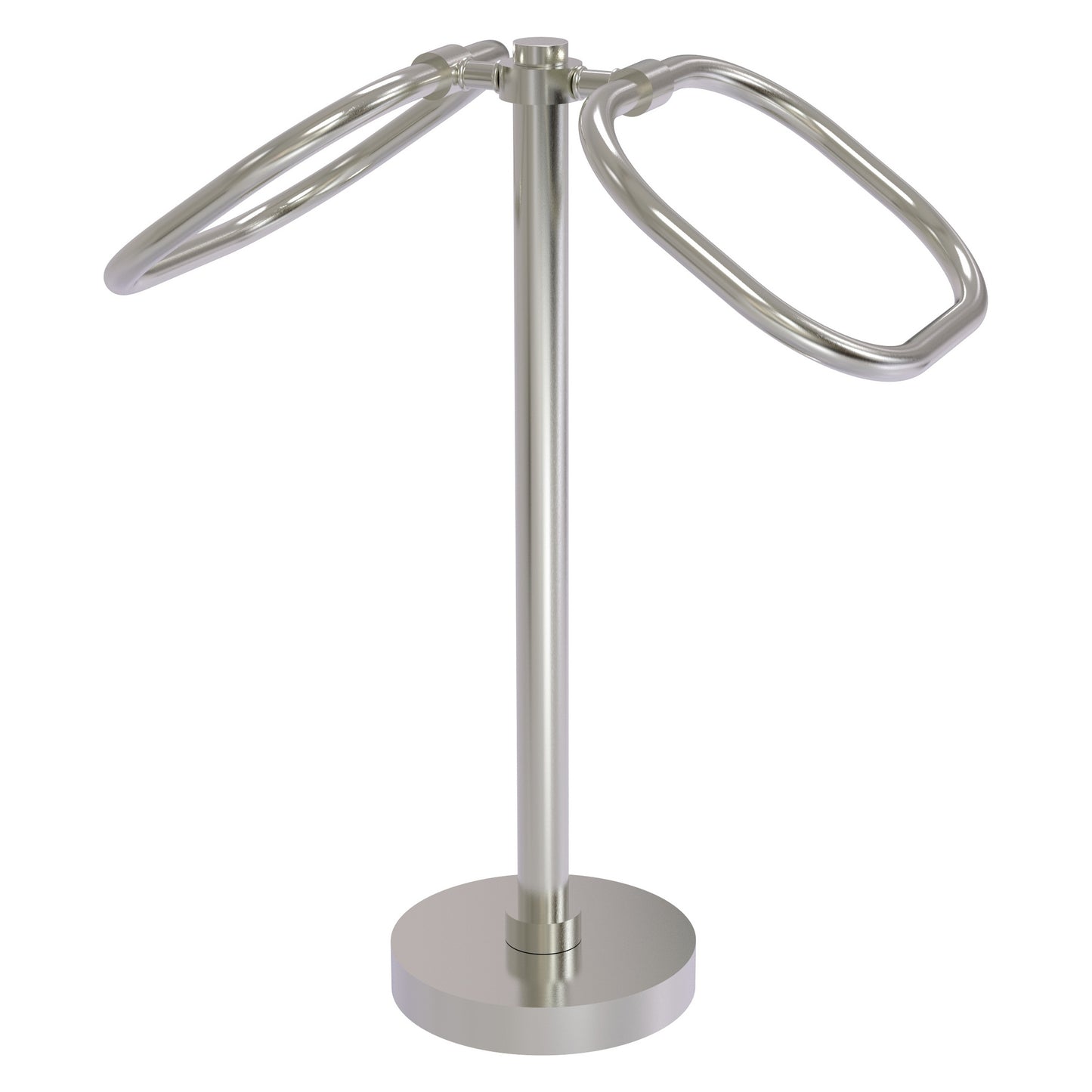 Allied Brass TB-20-SN 2-Ring Satin Nickel Oval Guest Towel Holder