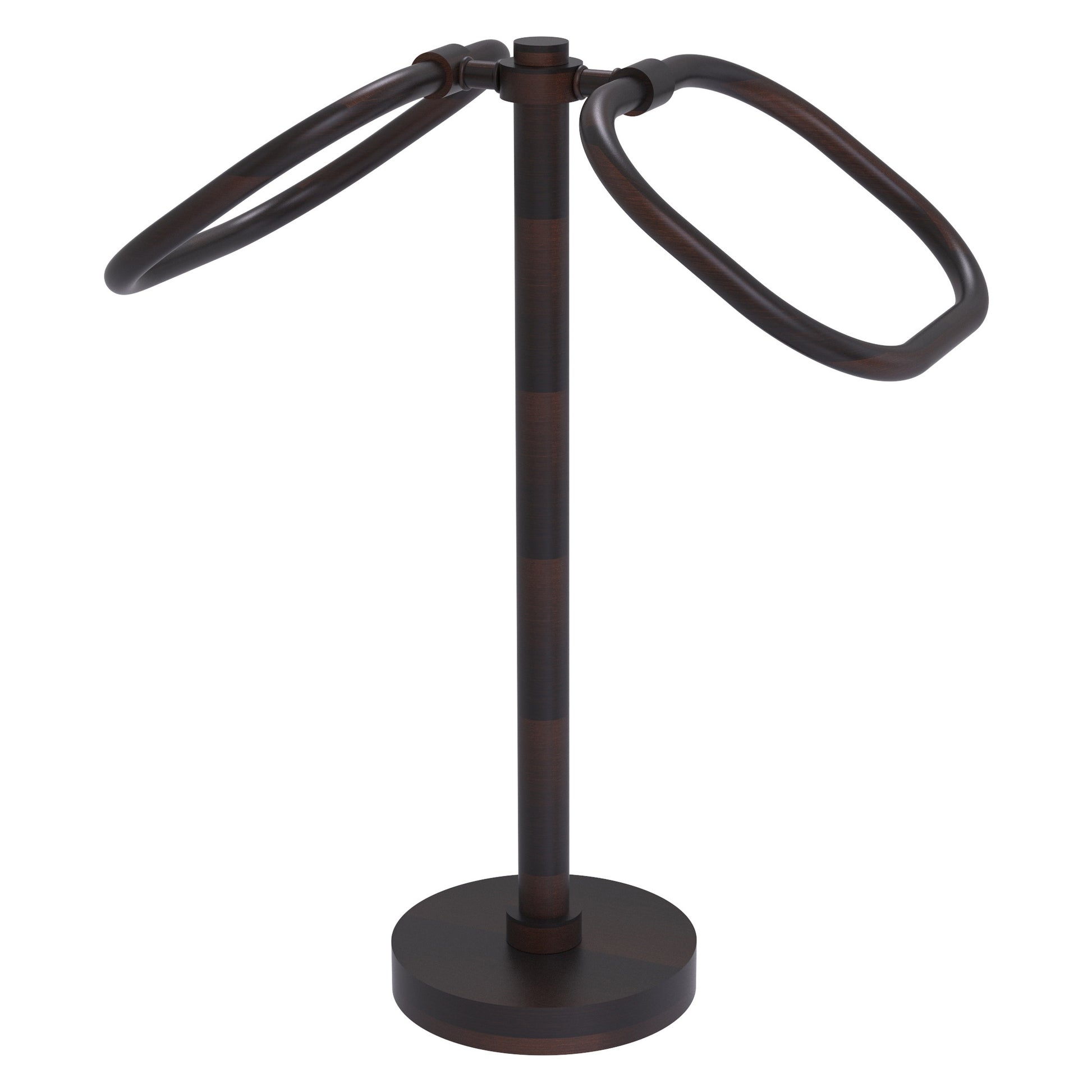 Allied Brass TB-20-VB 2-Ring Venetian Bronze Oval Guest Towel Holder
