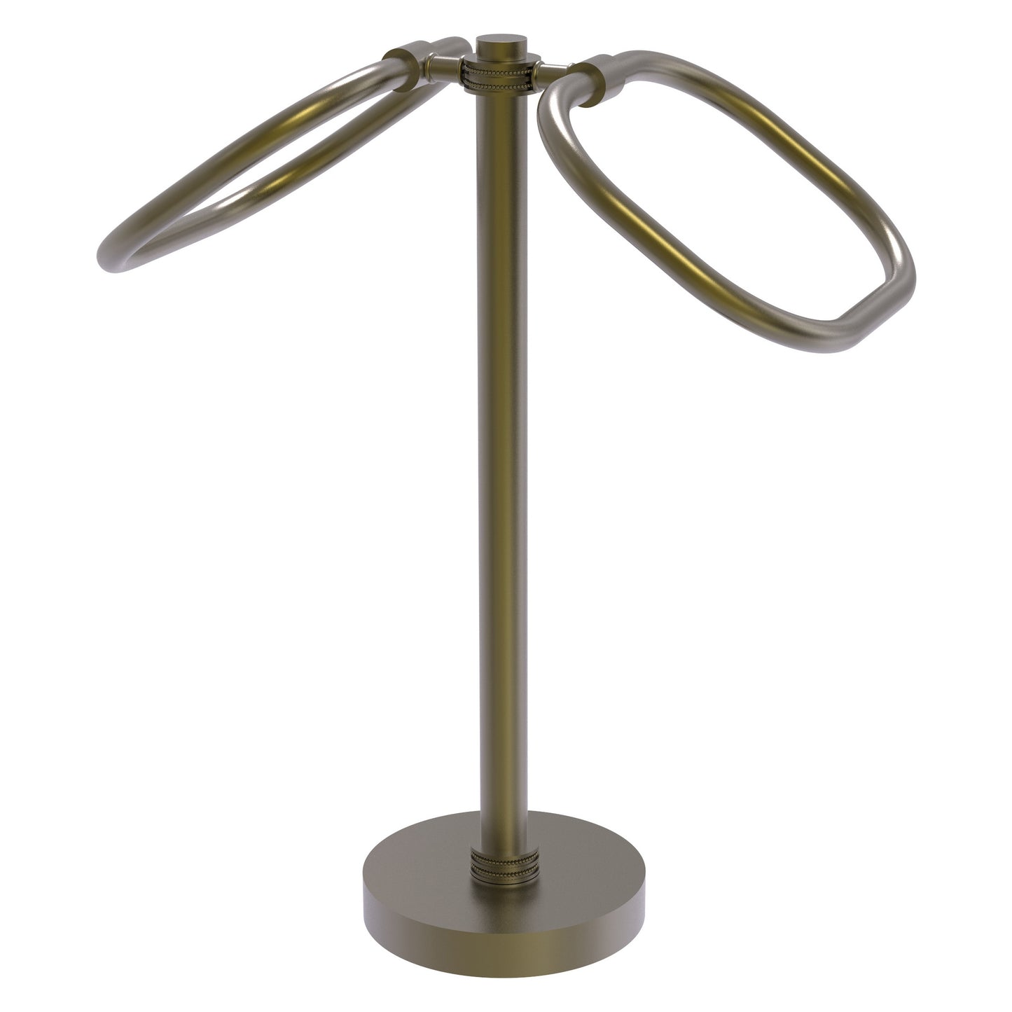Allied Brass TB-20D-ABR 2-Ring Antique Brass Oval Guest Towel Holder