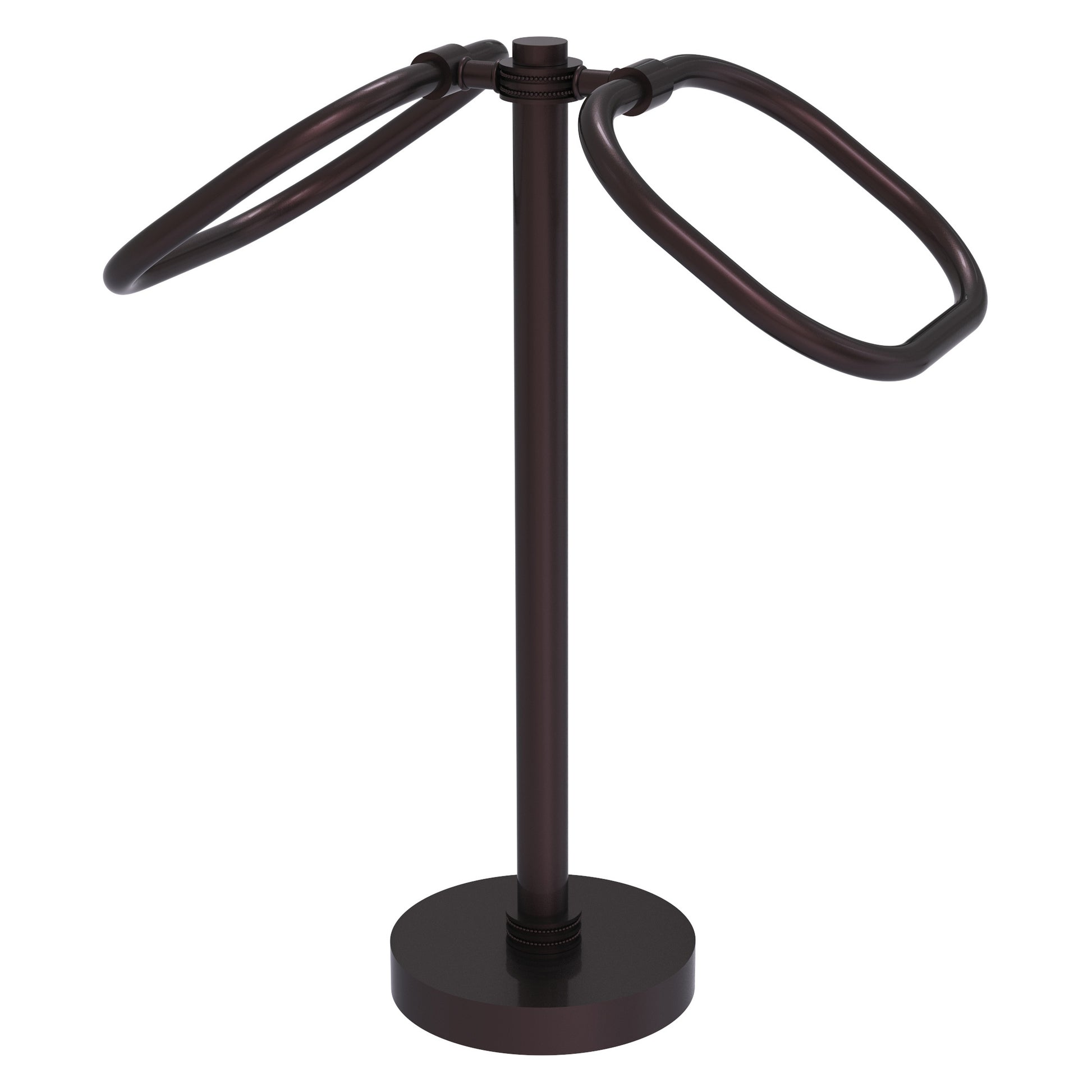 Allied Brass TB-20D-ABZ 2-Ring Antique Bronze Oval Guest Towel Holder