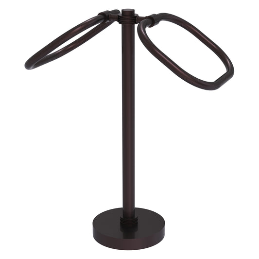 Allied Brass TB-20D-ABZ 2-Ring Antique Bronze Oval Guest Towel Holder