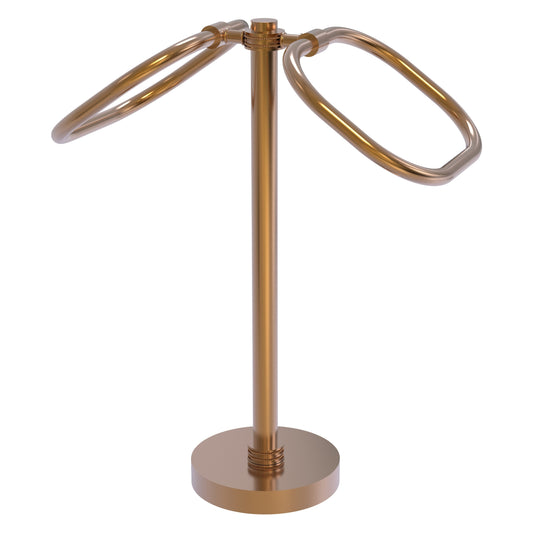 Allied Brass TB-20D-BBR 2-Ring Brushed Bronze Oval Guest Towel Holder