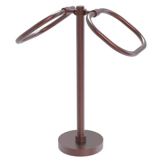 Allied Brass TB-20D-CA 2-Ring Antique Copper Oval Guest Towel Holder