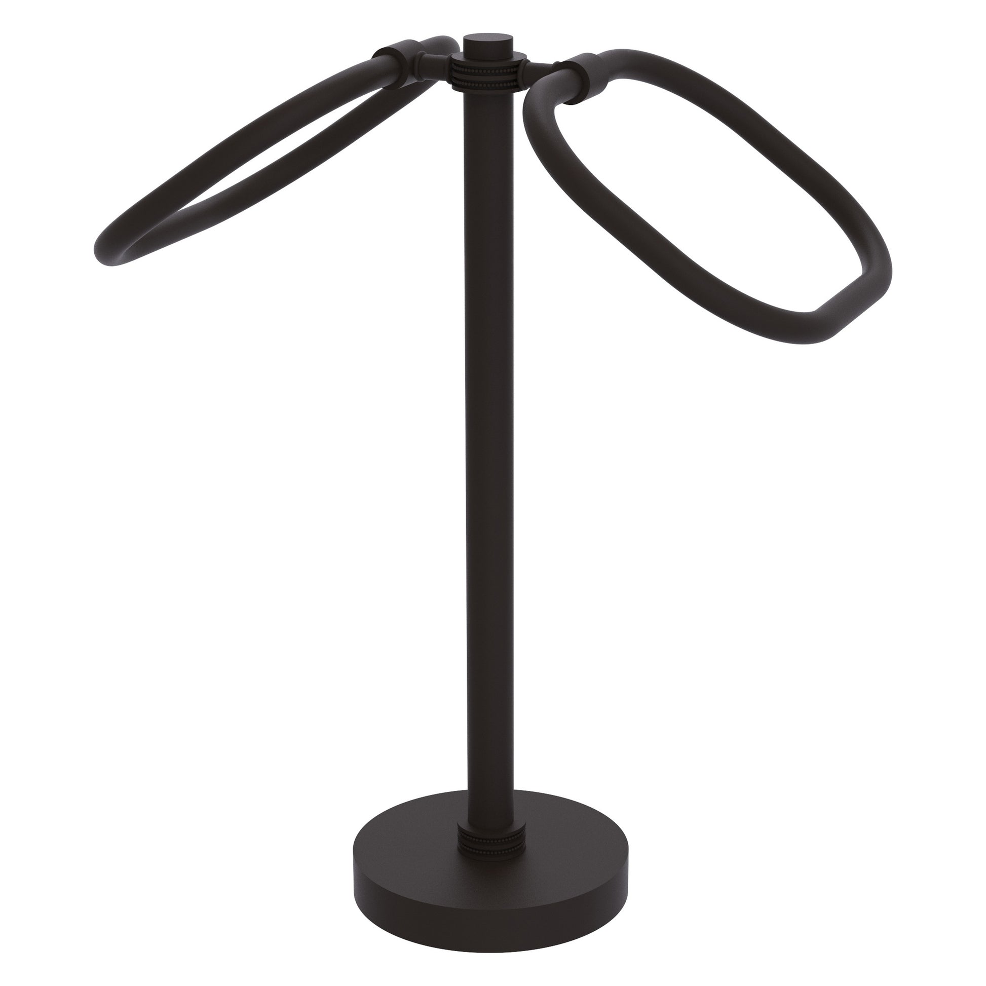 Allied Brass TB-20D-ORB 2-Ring Oil Rubbed Bronze Oval Guest Towel Holder