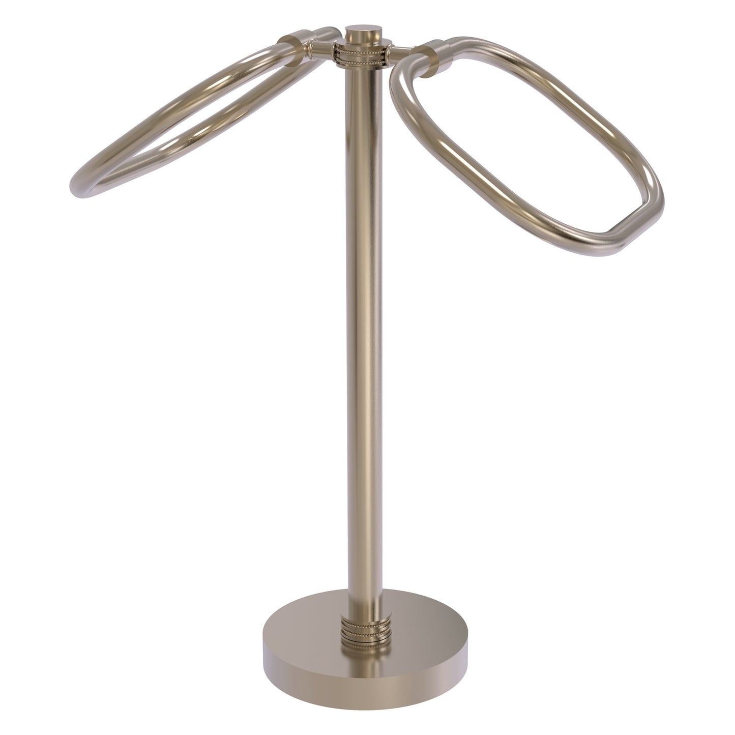 Allied Brass TB-20D-PEW 2-Ring Antique Pewter Oval Guest Towel Holder