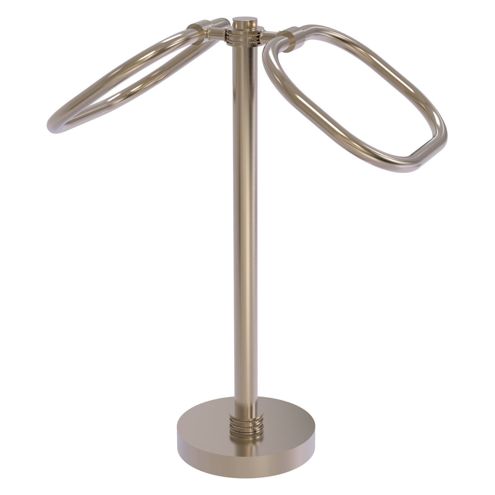 Allied Brass TB-20D-PEW 2-Ring Antique Pewter Oval Guest Towel Holder