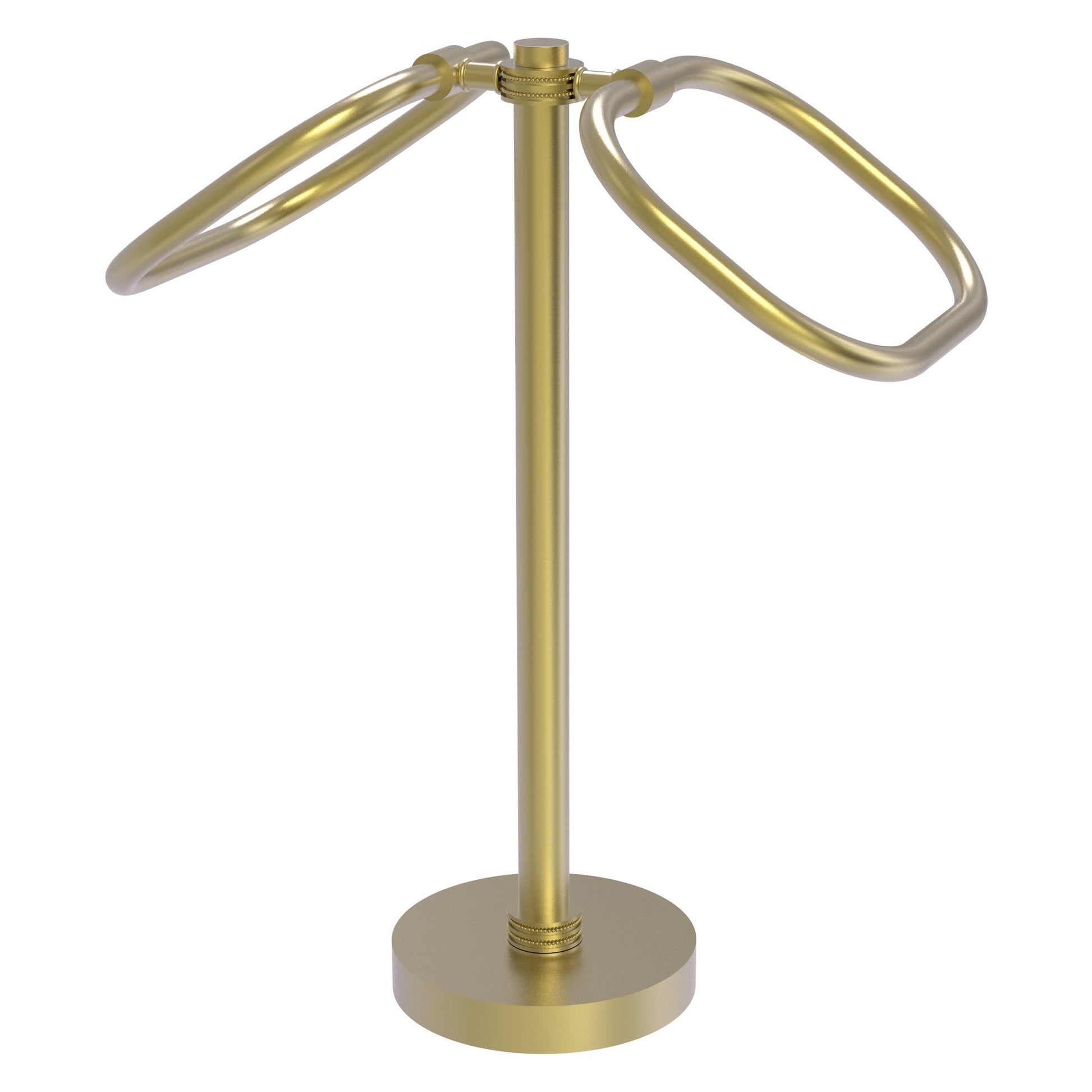 Allied Brass TB-20D-SBR 2-Ring Satin Brass Oval Guest Towel Holder