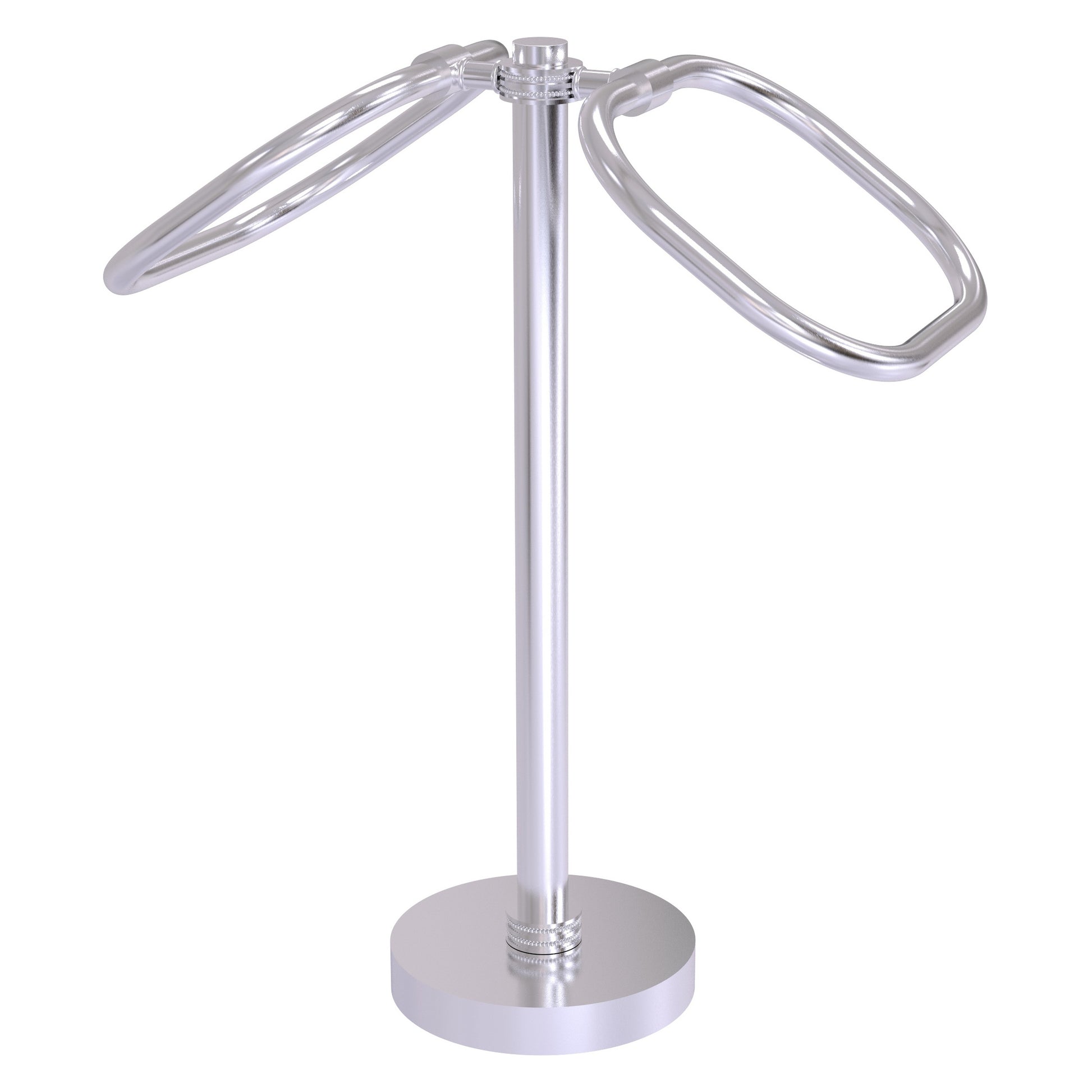 Allied Brass TB-20D-SCH 2-Ring Satin Chrome Oval Guest Towel Holder